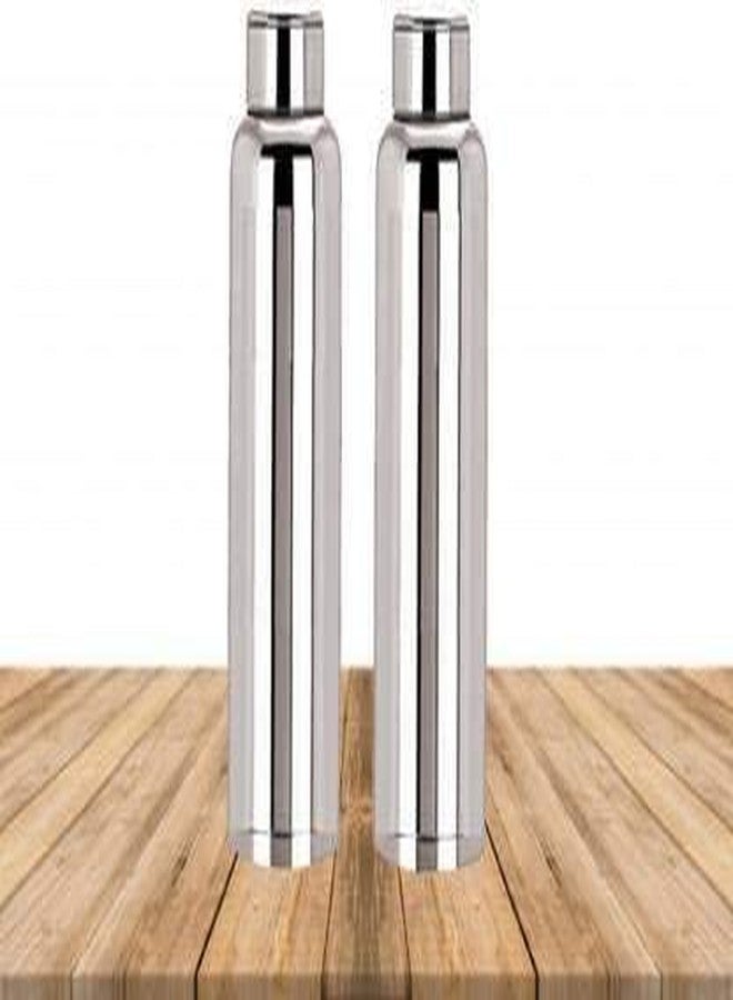 STEEPLE Stainless Steel Fridge Bottle 1000 ml Bottle (Pack of 2, Silver, Steel) - Image 2